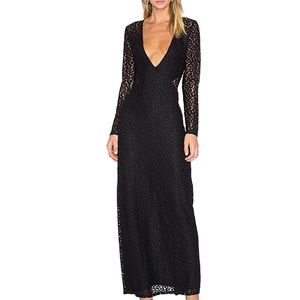 House of Harlow X Revolve Black Leopard Lace Dress